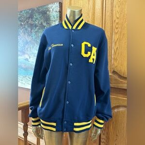 CA Navy and Yellow Varsity Jacket
